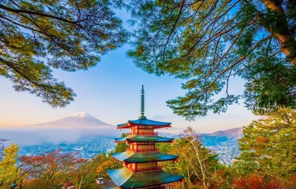 【KKday專屬團】日本東京富士山打卡一日遊|新倉山淺間公園/天梯小鎮・日川時計店街・忍野八海・河口湖大石公園・羅森便利商店