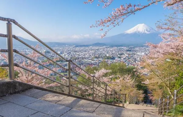 【KKday專屬團】日本東京富士山打卡一日遊|新倉山淺間公園/天梯小鎮・日川時計店街・忍野八海・河口湖大石公園・羅森便利商店